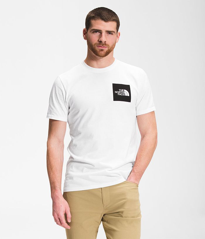 The North Face T Shirts Męska Białe Fine Krótki Rękaw - MPFZ63715